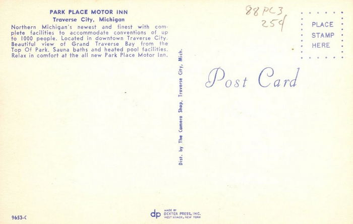 Park Place Hotel (Park Place Motor Inn) - Postcard Back (newer photo)